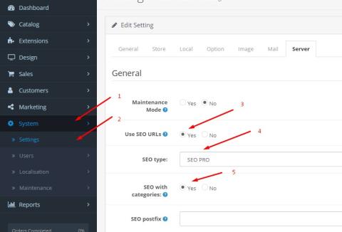 Настройка ЧПУ в Opencart